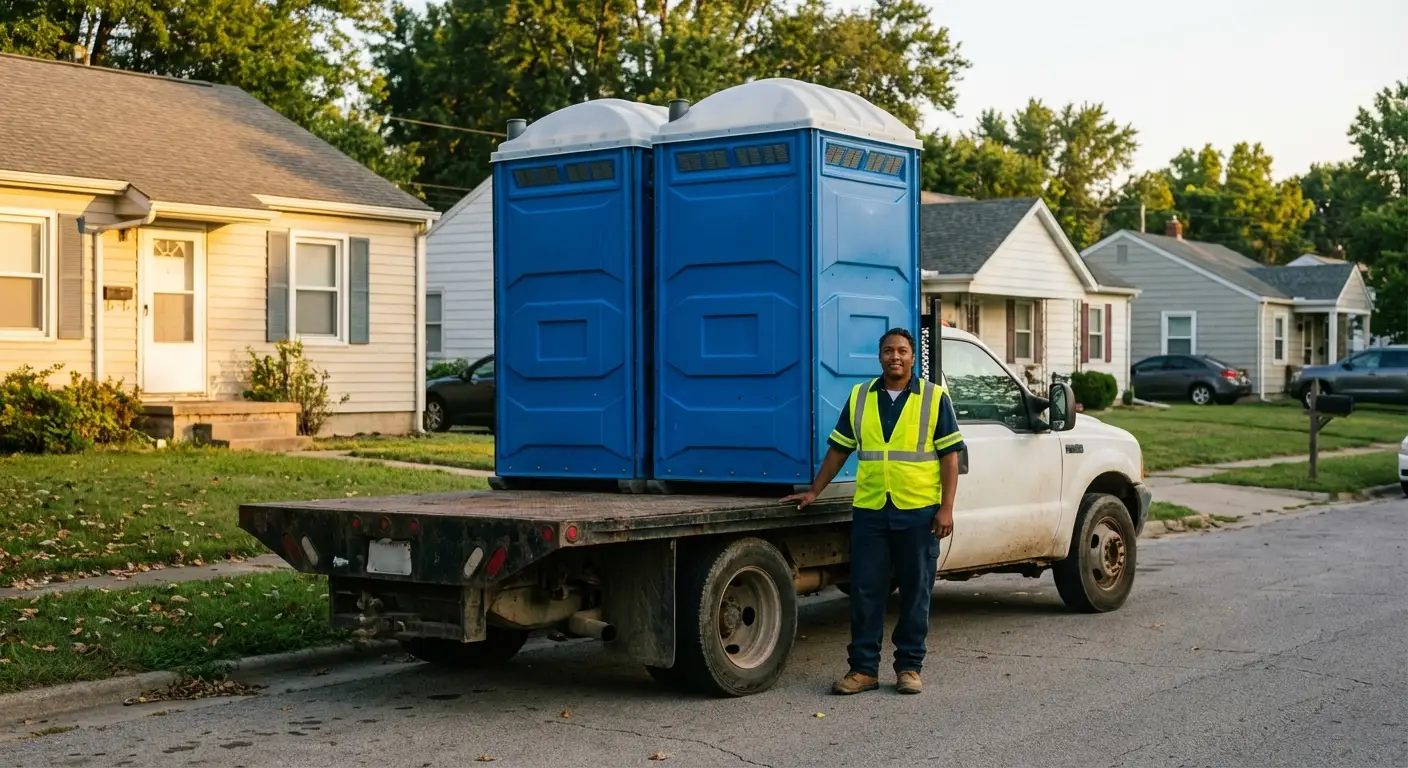 Green Country Sanitation founder with original service truck in Tulsa, OK