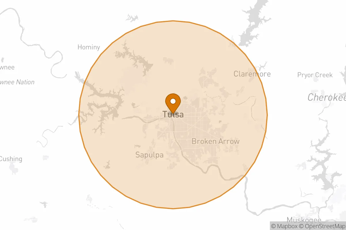 service area service area map in Tulsa, OK